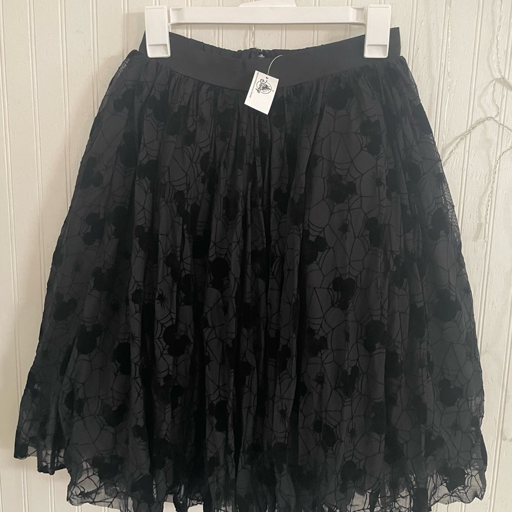 Disney Midi Skirt with Velevet Mickeys and Web Designs - Picture 2 of 3